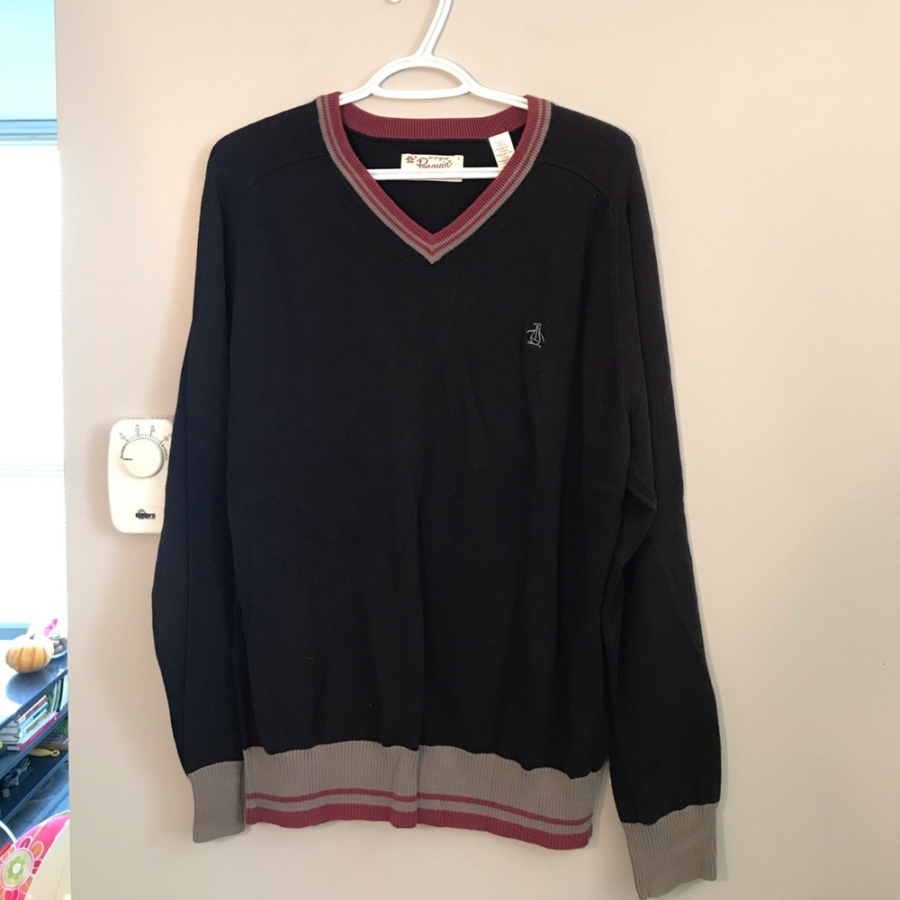 Penguin v neck sweater men’s